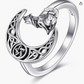 Adjustable Celtic Wolf Ring Wolf Moon Jewelry Womens Girls Teen Birthday Gift 925 Sterling Silver