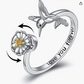 Adjustable Hummingbird Flower Ring Hummingbird Heart Love Jewelry Womens Girls Teen Birthday Gift 925 Sterling Silver