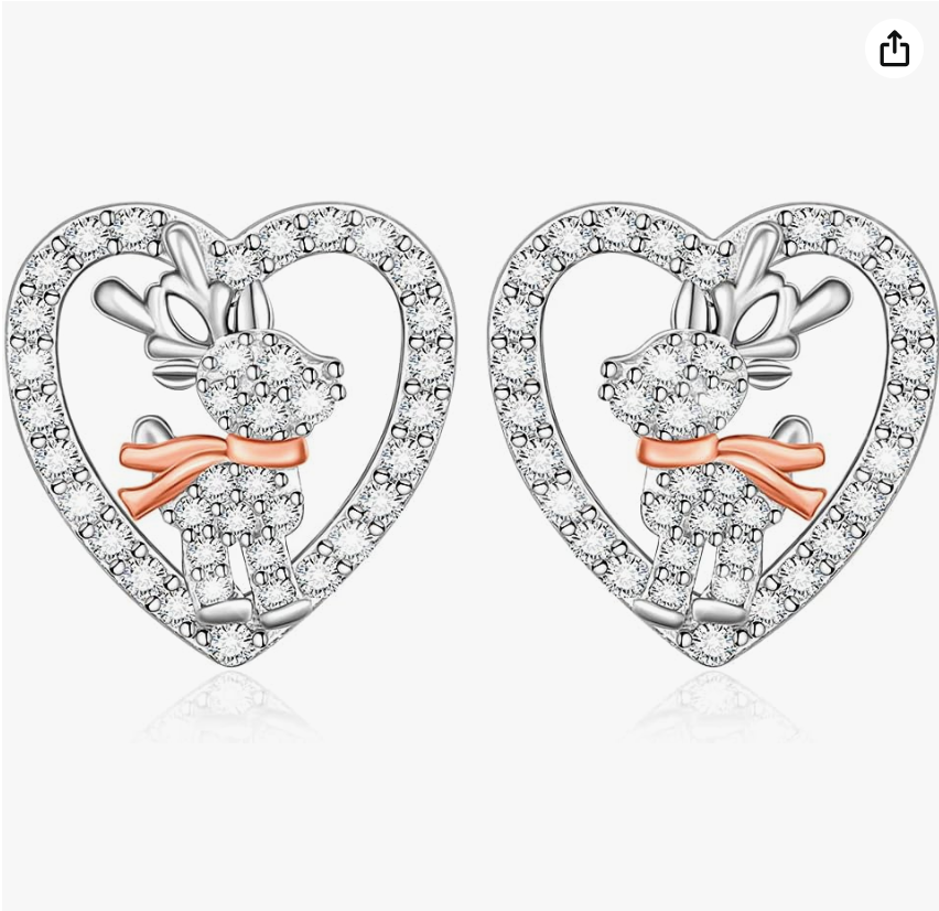 Cute Horse Heart Love Earrings Horse Cowgirl Jewelry Birthday Gift 925 Sterling Silver