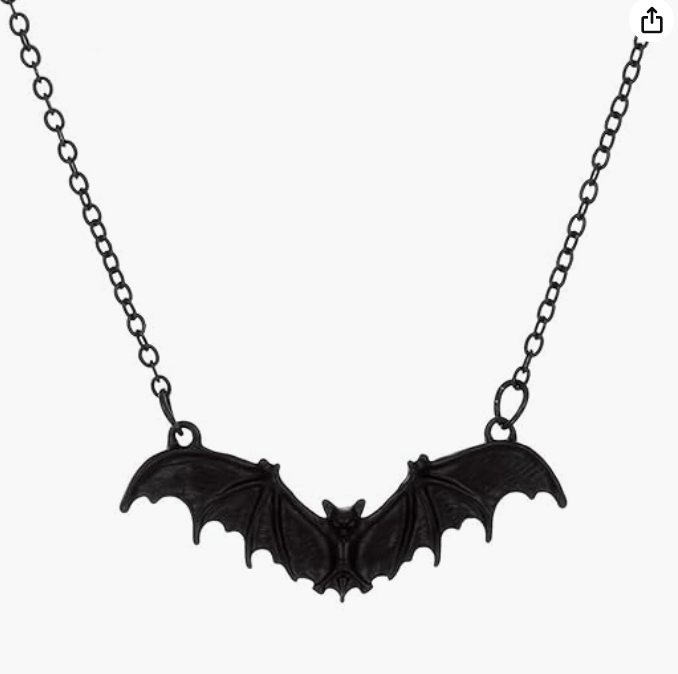 Cute Small Bat Necklace Black Bat Wing Pendant Chain Halloween Jewelry Birthday Gift 20in.
