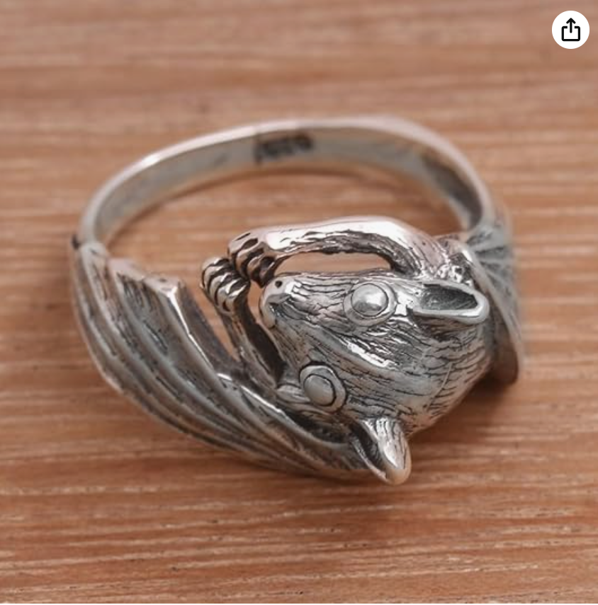 Bali Indonesia Bat Ring Bat Wing Gothic Mystic Witch Ring Halloween Jewelry Birthday Gift 925 Sterling Silver
