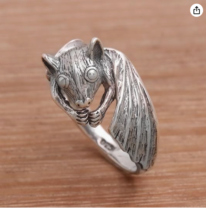 Bali Indonesia Bat Ring Bat Wing Gothic Mystic Witch Ring Halloween Jewelry Birthday Gift 925 Sterling Silver