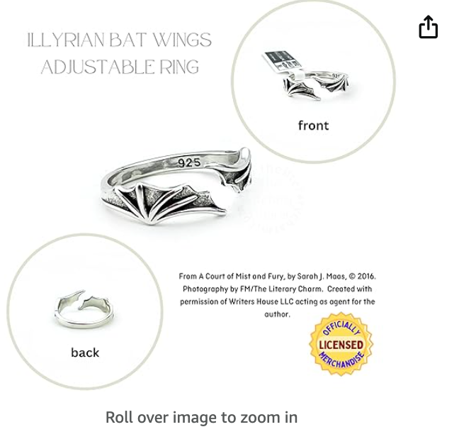 925 Sterling Silver Adjustable Bat Ring Bat Wing Gothic Mystic Witch Ring Halloween Jewelry Birthday Gift