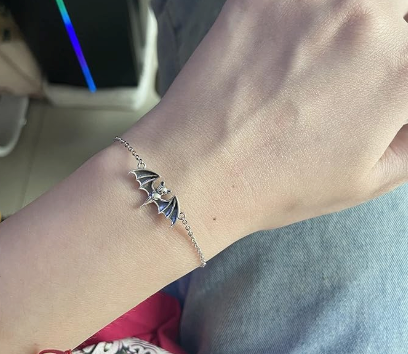 Adjustable Cute Bat Bracelet Bat Wing Gothic Mystic Witch Bracelet Halloween Jewelry Birthday Gift Adjustable 925 Sterling Silver