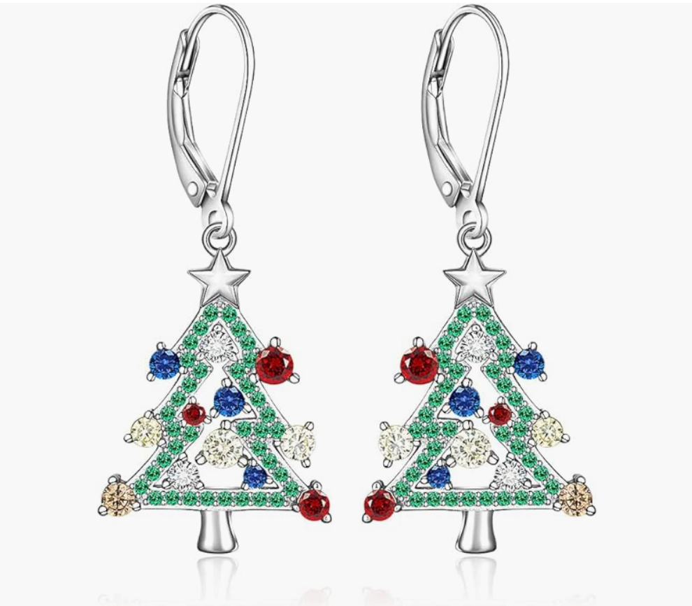 Bat Hanging Diamond Earrings Christmas Tree Green Clover Sea Turtle Blue Snowflake Bat Earring Halloween Jewelry Birthday Gift 925 Sterling Silver