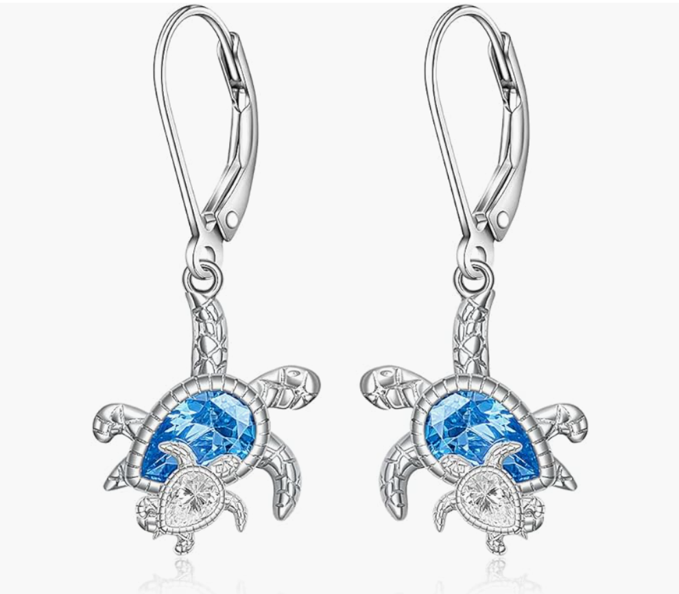 Bat Hanging Diamond Earrings Christmas Tree Green Clover Sea Turtle Blue Snowflake Bat Earring Halloween Jewelry Birthday Gift 925 Sterling Silver