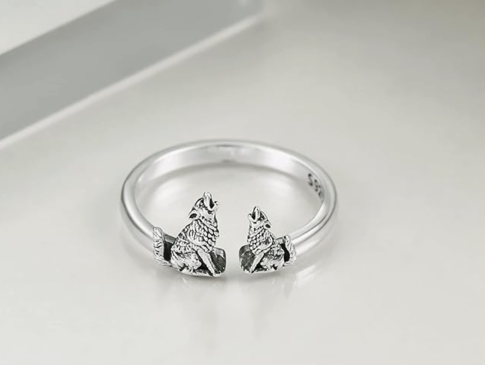 Wolf Ring Baby Wolf Family Ring Jewelry Birthday Gift 925 Sterling Silver