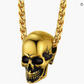 Skull Necklace Skull Head Pendant Skull Head Jewelry Birthday Gift Gold Silver Stainless Steel 24in.