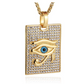 Gold Diamond Eye of Ra Horus Egypt Gold Gift Evil Eye African Jewelry Pendant Stainless Steel 24in.