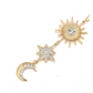 Star Crescent Moon Necklace Simulated Diamond Turkish Islamic Muslim Jewelry Arabic Solar Sun Chain 28in.