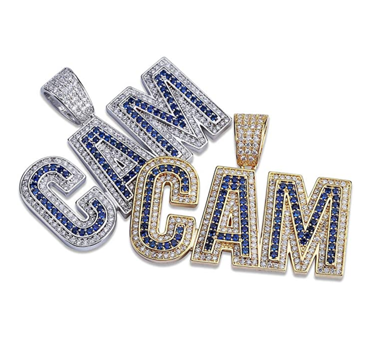 CAM Pendant Rapper CAM Necklace Simulated Diamond CAM Chain Iced Out 24in.