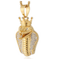 King Snake Pendant Snake Gold Color Metal Alloy African Jewelry Hip Hop Simulated Diamond Crown Snake Necklace Egypt Cobra King Chain 24in.