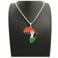 Black Power Fist Pendant Gold Hip Hop African Jewelry Silver Africa Map Necklace BLM Egyptian Stainless Steel Chain 24in.
