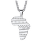 Dashiki African Pattern Pendant Gold Color Metal Alloy African Jewelry Egypt Silver Necklace Africa Map Chain 22in.