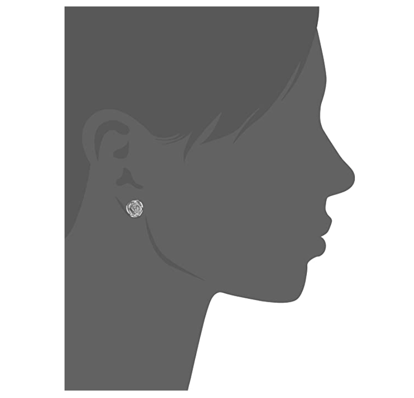 10mm 925 Sterling Silver Rose Flower Earring Silver Rose Gold Earring Womens Stud Earrings