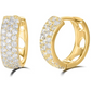 13mm 925 Sterling Silver Gold Hoop Diamond Earrings Womens Huggie Heart Earring