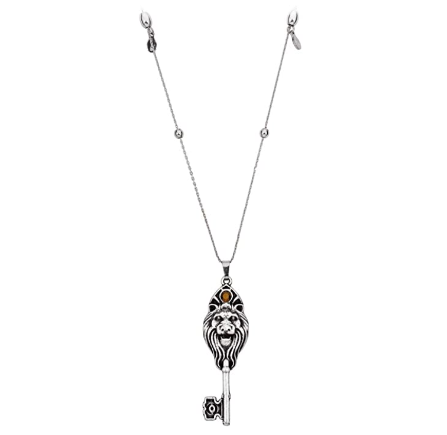 Lion Key Necklace African Lion Head Judah Chain Lion Leo Jewelry Key Chain Silver Color Metal Alloy 22in.