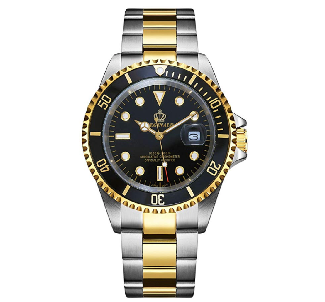 Green Face Watch Gold Silver Color Two Tone Sports Dress Watch Luxury Business Watch Quartz Submariner