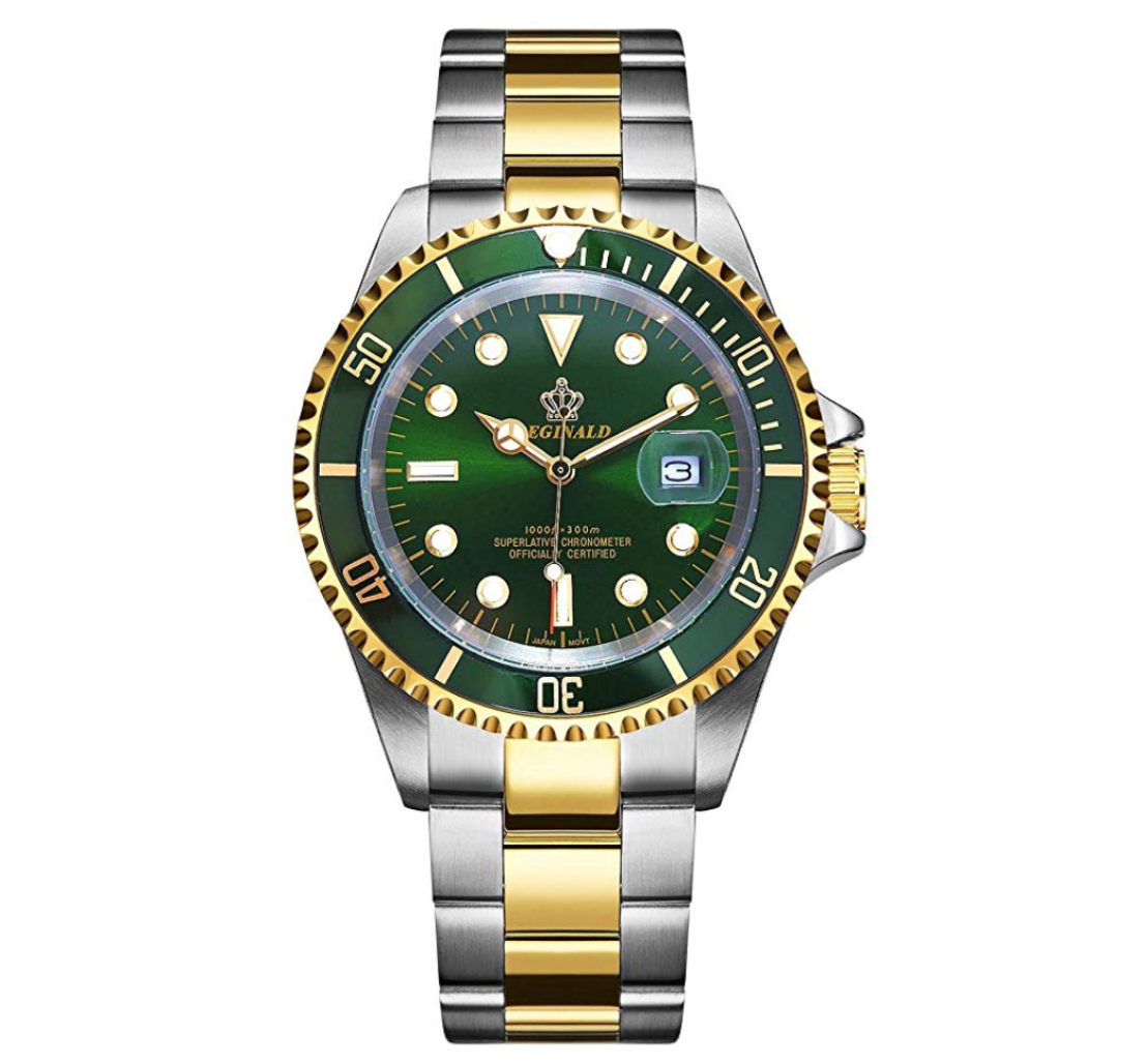 Blue Face Watch Gold Silver Color Two Tone Sports Dress Watch Luxury Business Watch Quartz Submariner