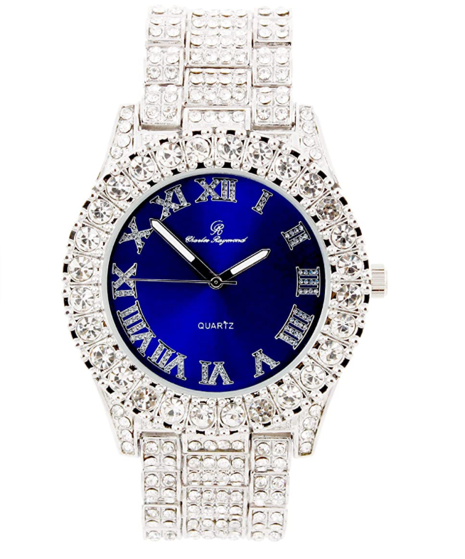 Simulated diamond best sale watches mens