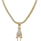 Plug Necklace Cuban Link Bracelet Tennis Chain Bundle Watch Hip Hop Ring Set Bling Gold Color Watch Simulated Diamond