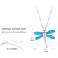 925 Sterling Silver Blue Dragonfly Necklace Dragonfly Jewelry Pendant Chain Birthday Gift 18in.