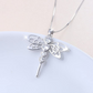 925 Sterling Silver Dragonfly Pendant Necklace Simulated Diamonds Heart Dragonfly Jewelry Chain Birthday Gift 18in.
