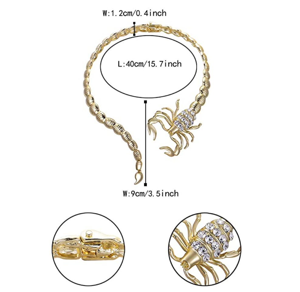 Scorpio Collar Necklace Gold Color Scorpion Zodiac Chain Birthday Gift