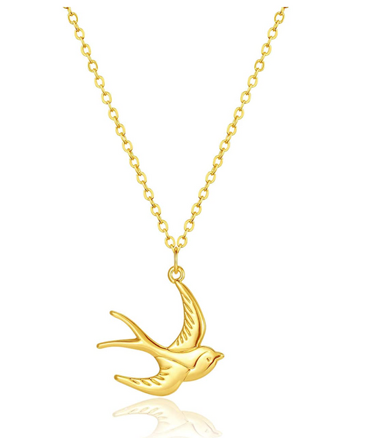 Small Dove Pendant Flying Dove Necklace Jewelry Bird Sitting Chain Birthday Gift 20in.