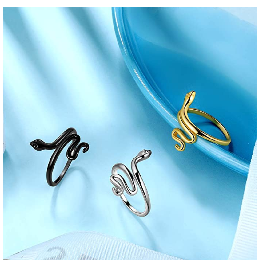 Snake Ring Snake Jewelry Serpent Ring Birthday Gift 925 Sterling Silver Gold Adjustable Ring