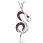 Red Snake Pendant Necklace Snake Jewelry Diamond Serpent Chain Birthday Gift 925 Sterling Silver 18in.