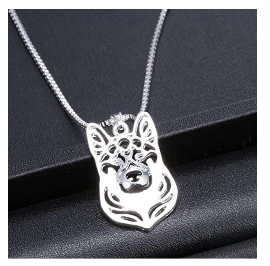 German Shepherd Head Necklace German Shepherd Pendant Jewelry Husky Dog Chain Doggy Puppy Birthday Gift 18in.