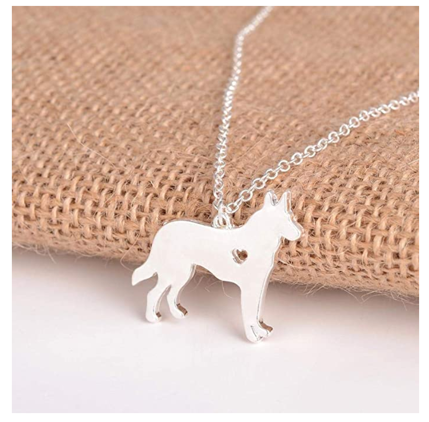 Love German Shepherd Pendant Jewelry Husky Necklace Husky Dog Heart Chain Doggy Puppy Birthday Gift 18in.