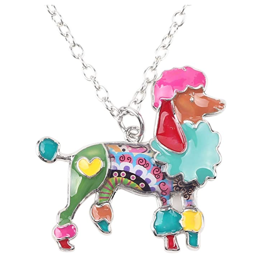 Poodle Pendant Jewelry Poodle Necklace Poodle Dog Chain Doggy Puppy Birthday Gift 18in.