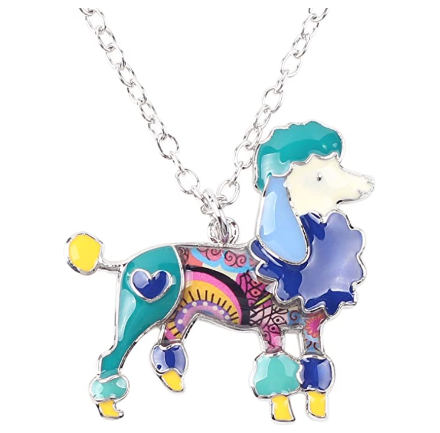 Poodle Pendant Jewelry Poodle Necklace Poodle Dog Chain Doggy Puppy Birthday Gift 18in.