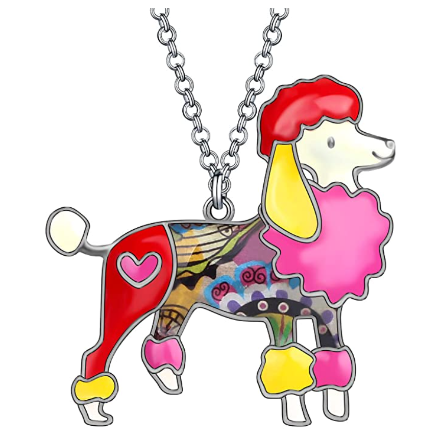 Poodle Pendant Jewelry Poodle Necklace Poodle Dog Chain Doggy Puppy Birthday Gift 18in.