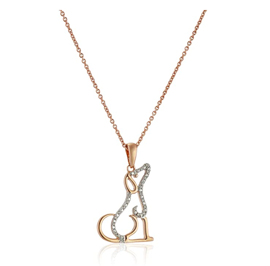 Diamond Pendant Jewelry Paw Necklace Dog Chain Doggy Puppy Birthday Gift 925 Sterling Silver 18in.