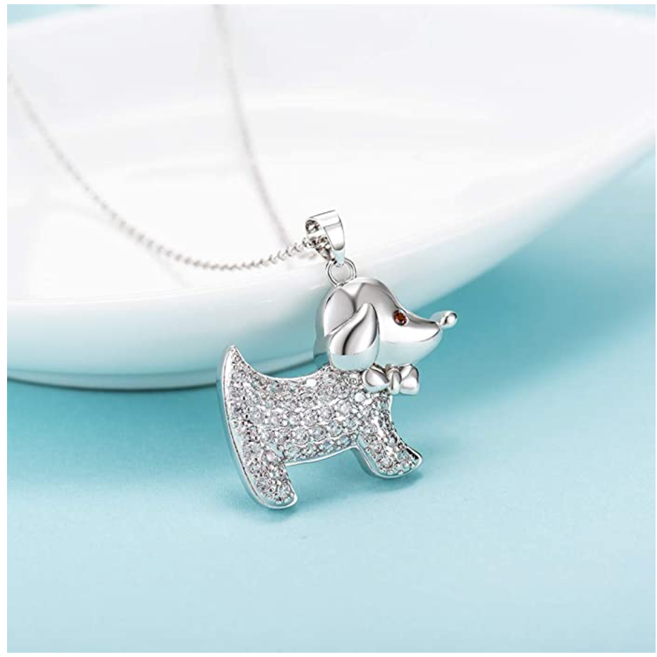 Puppy Dog Pendant Dog Necklace Jewelry Dog Chain Birthday Gift 18in.