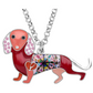 Dachshund Pendant Wiener Dog Necklace Doggy Beagle Puppy Jewelry Dog Chain Birthday Gift 18in.