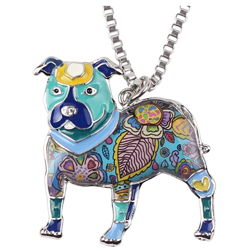 Pitbull Dog Necklace Doggy Puppy Jewelry Dog Chain Pitbull Pendant Birthday Gift 18in.