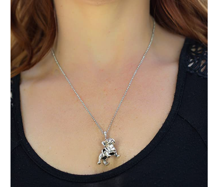 Bulldog Pendant Necklace Pitbull Jewelry Dog Chain Doggy Puppy Birthday Gift 20in.