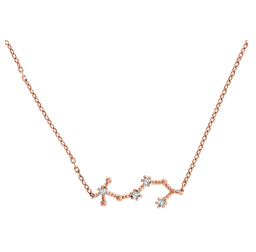 Scorpio Star Necklace Astrology Zodiac Jewelry Scorpio Chain Pendant Scorpion Birthday Gift Simulated Diamond 18in.