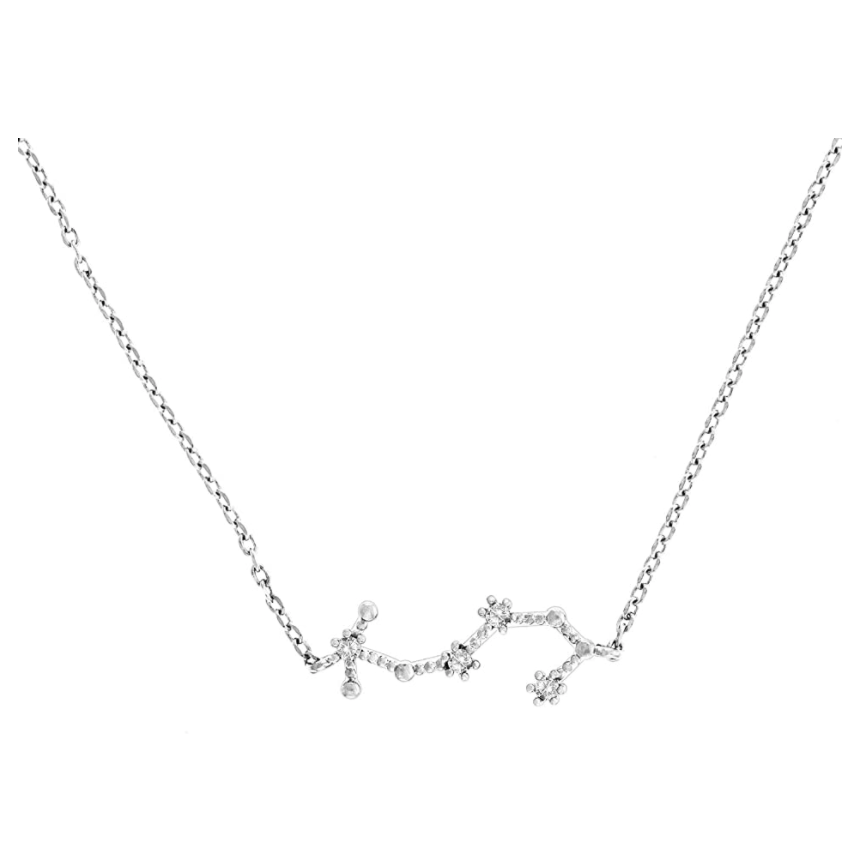 Scorpio Star Necklace Astrology Zodiac Jewelry Scorpio Chain Pendant Scorpion Birthday Gift Simulated Diamond 18in.