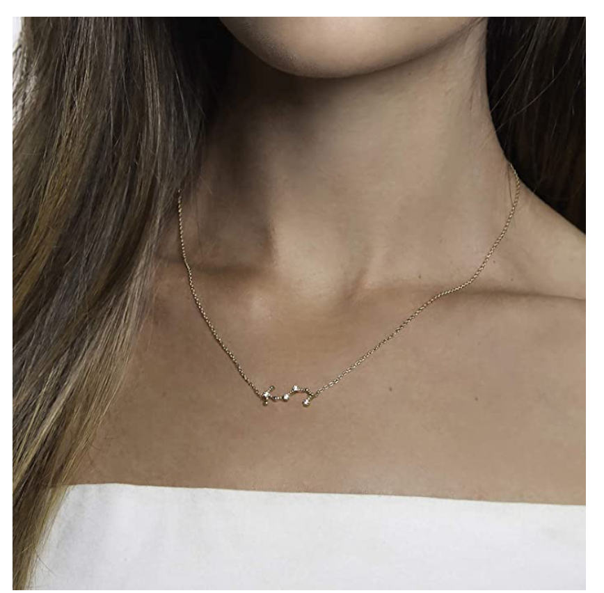 Scorpio Star Necklace Astrology Zodiac Jewelry Scorpio Chain Pendant Scorpion Birthday Gift Simulated Diamond 18in.