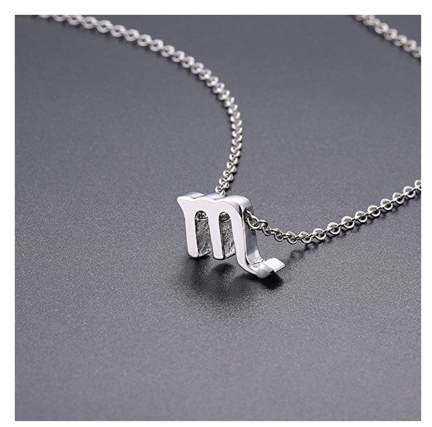 Scorpio Zodiac Sign Necklace Pendant Scorpion Chain Astrology Chain Jewelry Scorpio Birthday Gift 18in.