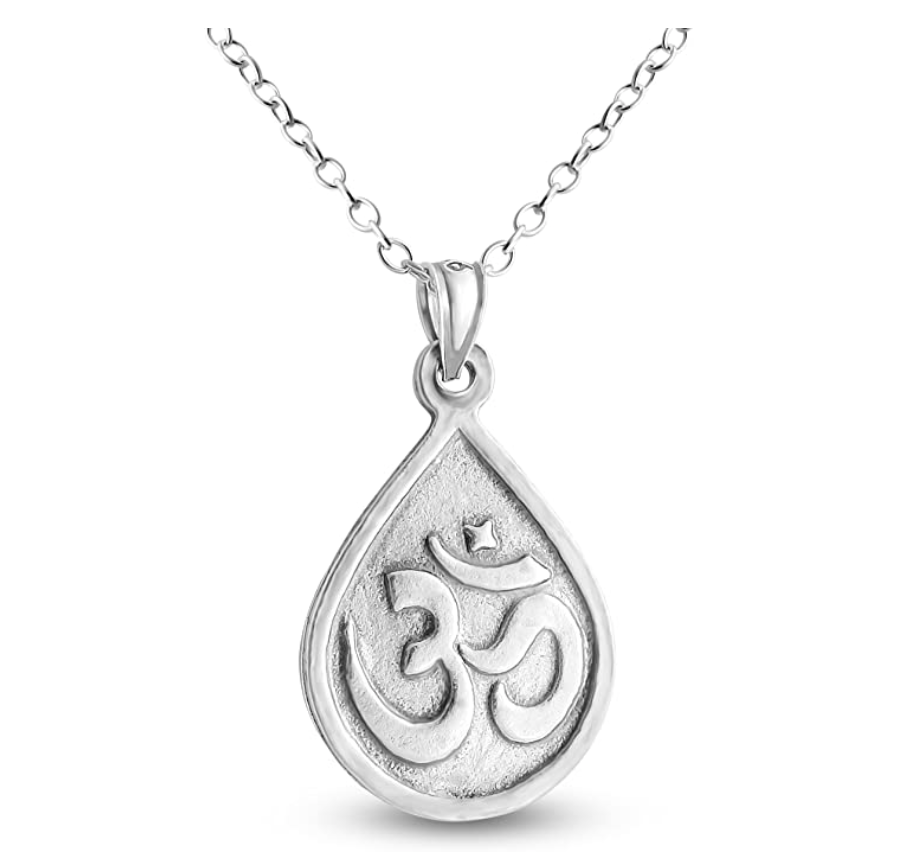 Ganesha Elephant Pendant Elephant Necklace Om Symbol Jewelry Hindu Lucky Chain 925 Sterling Silver 20in.