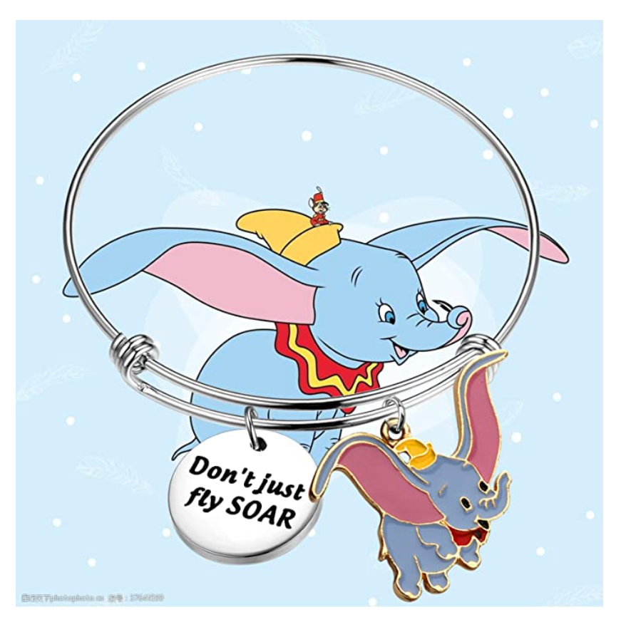 Dumbo Bangle Bracelet Elephant Charm Jewelry Lucky Gift Silver Color