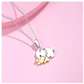 Baby Elephant Family Pendant Love Heart Necklace Elephant Jewelry Lucky Chain Gift 925 Sterling Silver 18in.