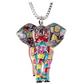 African Elephant Pendant Necklace Elephant Jewelry Lucky Chain Gift 18in.