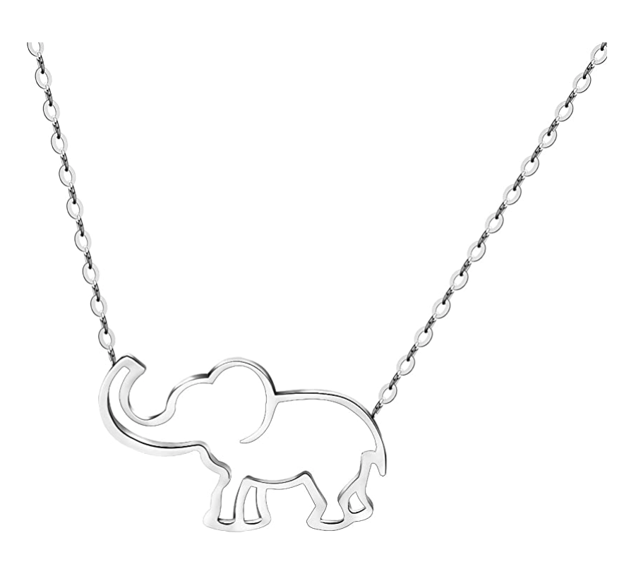 Good Luck Elephant Necklace Elephant Pendant Jewelry Lucky Chain Gift Silver Gold Color 18in.